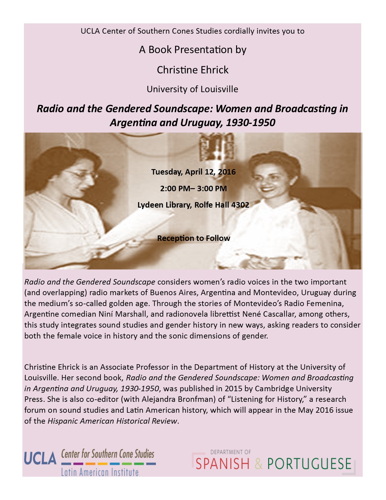 Radio and the Gendered Soundscape- Flyer - Humanities Division - UCLA