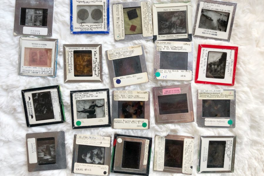 Array of photographic slides