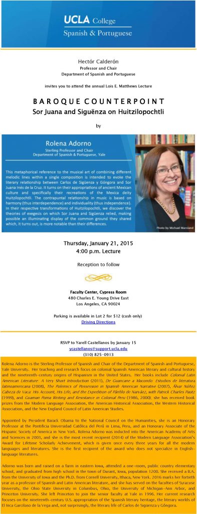 Matthews Lecture Invitation - Humanities Division - UCLA