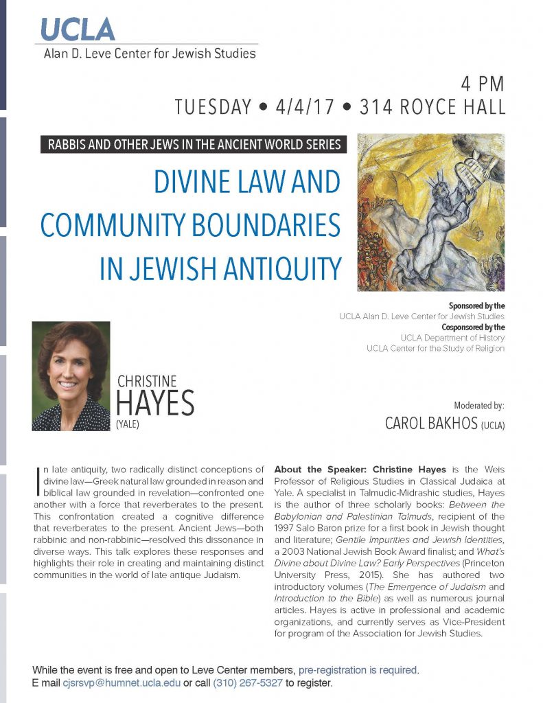 Hayes Christine Flyer - Humanities Division - Ucla