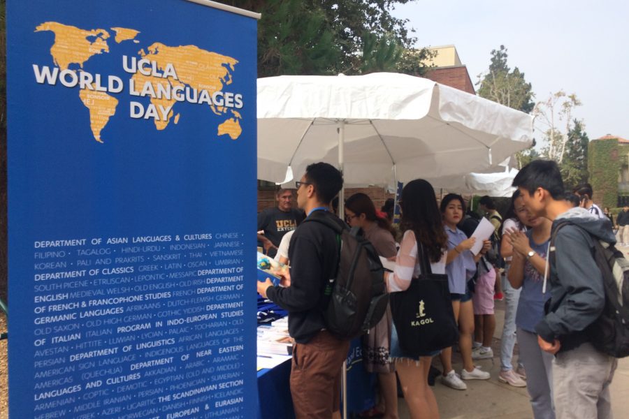 People attending World Languages Day at UCLA