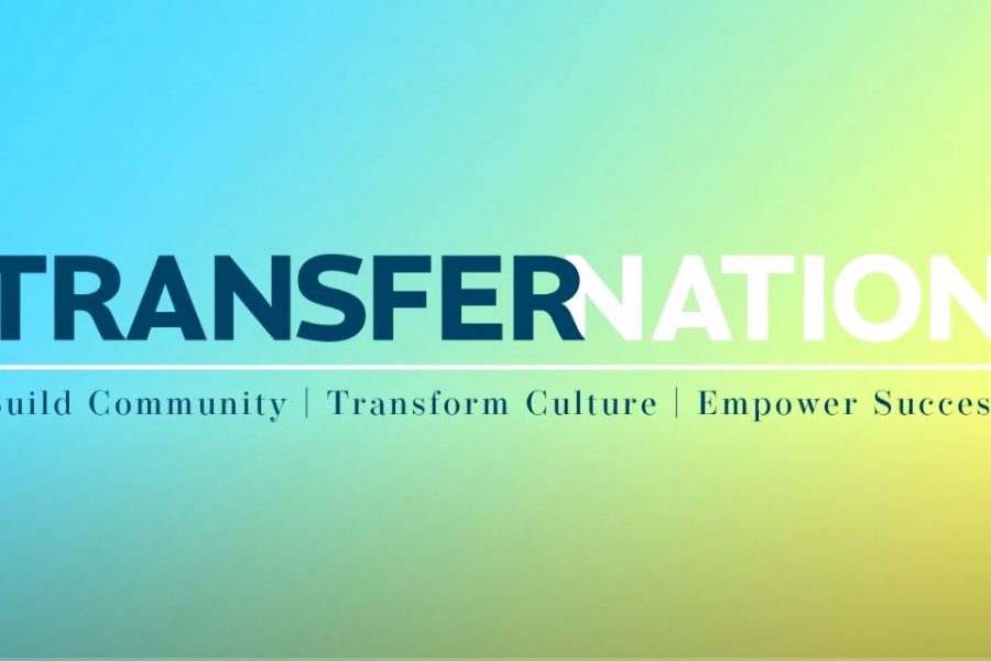 The Transfer Nation podcast logo is shown over the words "Build Community," Transform Culture," and "Empower Success"