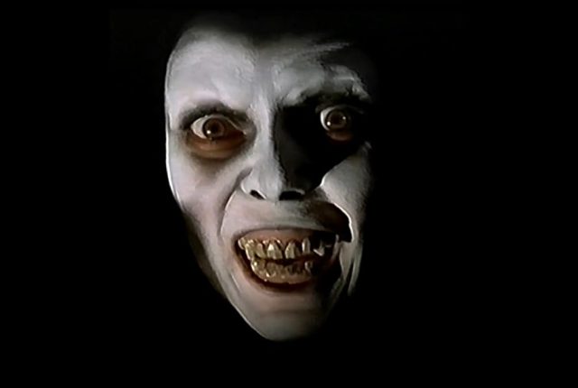 Still of a person's face from the movie The Exorcist