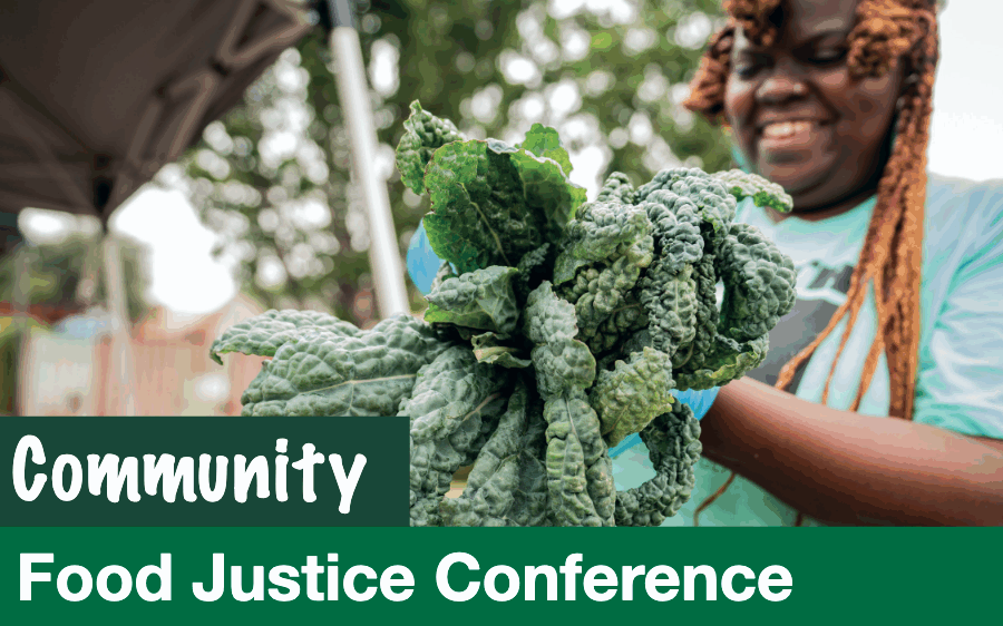 Event image for Edible Entanglements: Race, Environment and Ethics showing woman holding a large bunch of kale