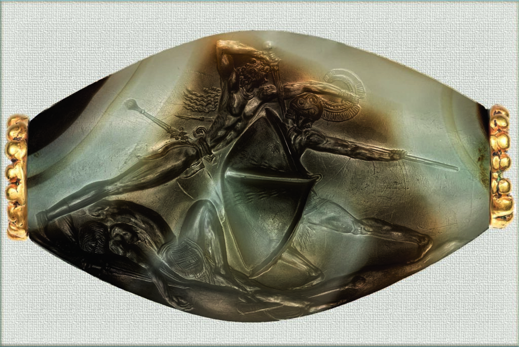 Sealstone with Battle Scene from Kingdom of Pylos exhibition