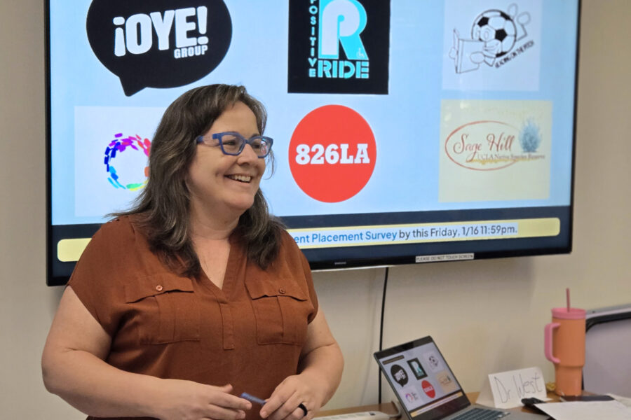 Amber West teaching her nonprofits and public engagement course