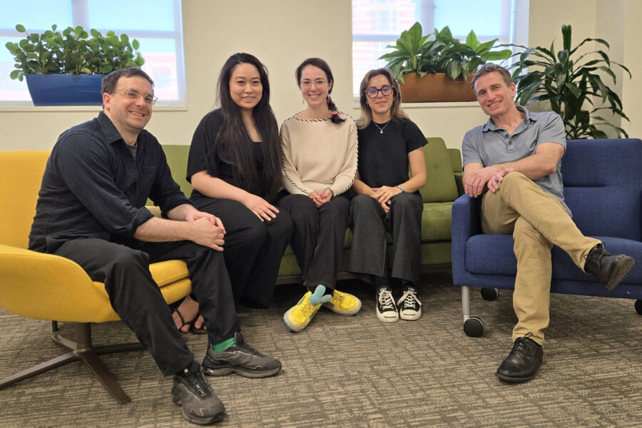 Seated left to right: Ulysses Pascal, Aileen Tang, Anna Bonazzi, Sophia Toubian and Todd Presner