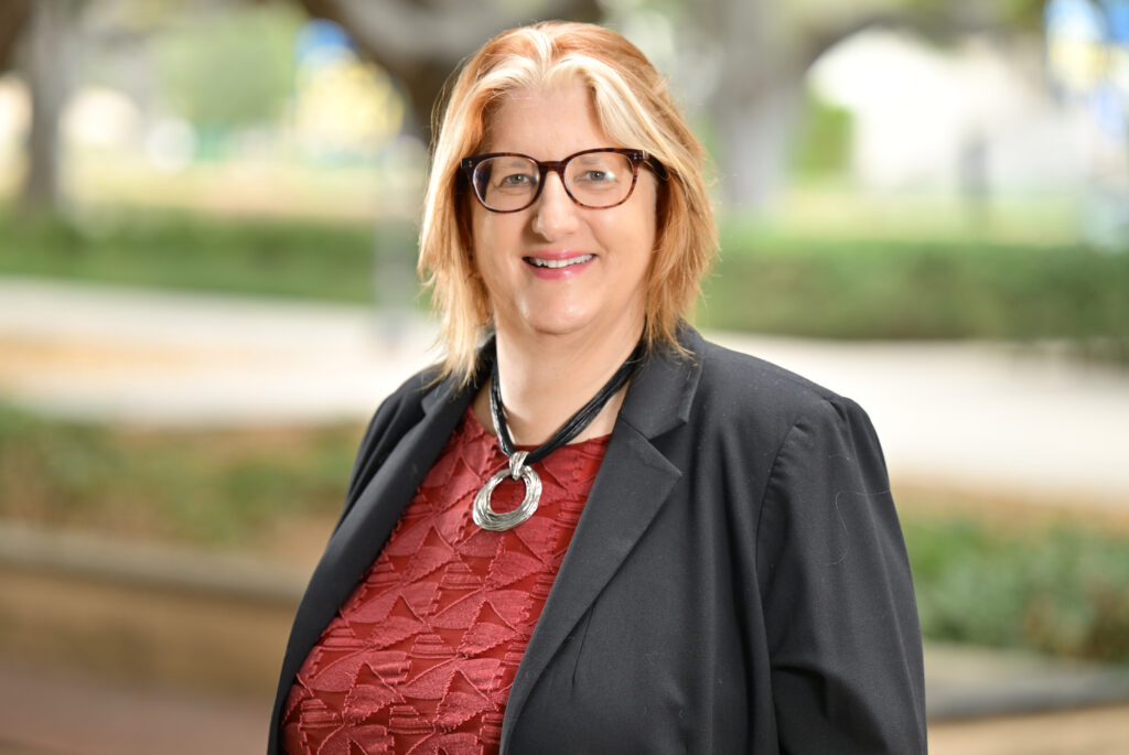 Portrait of Alexandra Minna Stern outdoors on UCLA campus