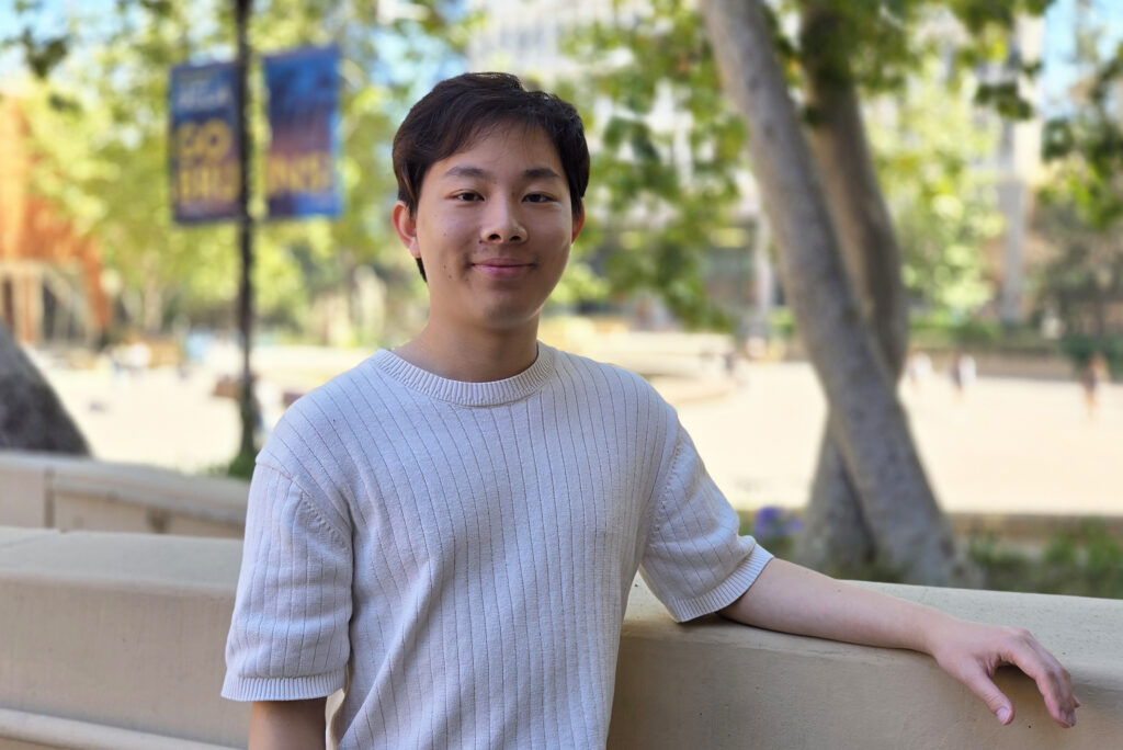 Portrait of Ziyan Xie outdoors on UCLA campus