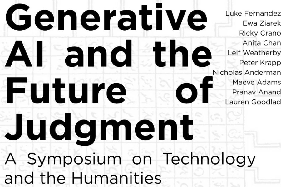 Event graphic for Generative AI and the Future of Judgment symposium