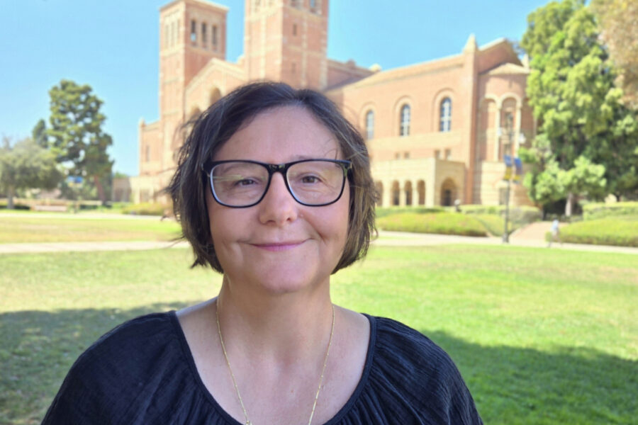 Tanya Ivanova-Sullivan outdoors at UCLA with Royce Hall in the background